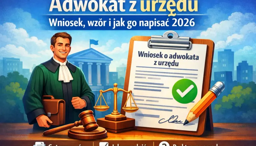 Adwokat z urzędu: wniosek, wzór i jak go napisać 2026. Gotowy wzór, jak wypełnić i praktyczne porady.